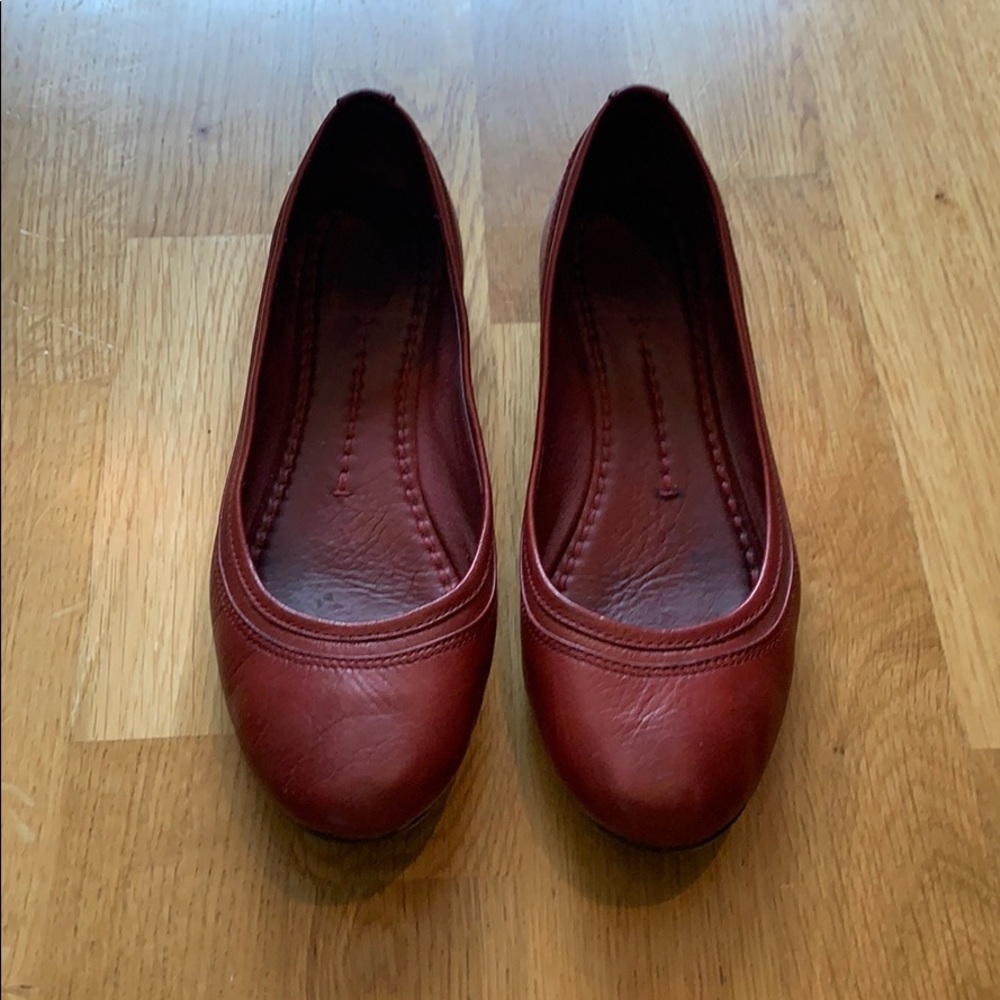 Frye Red Leather Flats